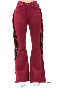 Texas Sun Bell Bottom Jean in Wine