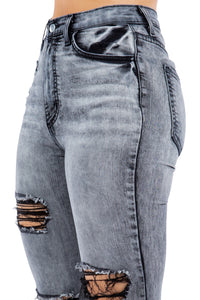 Storm Bell Bottom Jean in Charcoal Grey