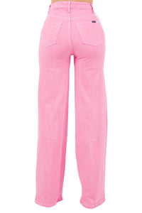 Striped Wide Leg Jean in Pink