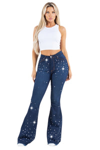 Vegas Glam Bel Bottom Jean in Dark Wash