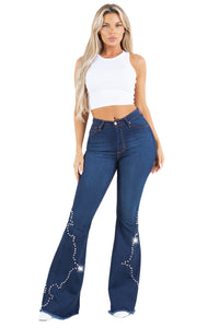 Sant Fe Bell Bottom Jean In Dark Blue Wash