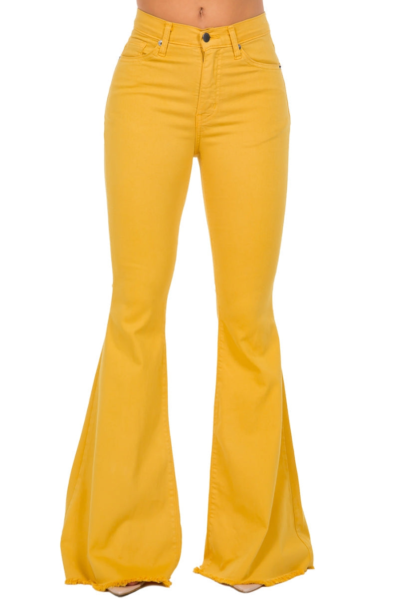 Bell Bottom Jean in Mustard