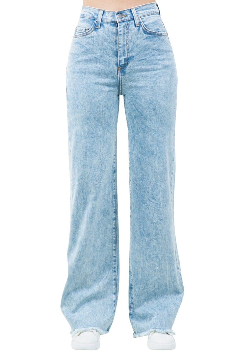 Brooklyn Wide Leg Jean in Ice Blue