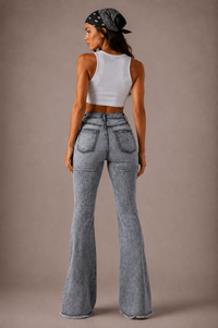 Storm Bell Bottom Jean in Charcoal Grey