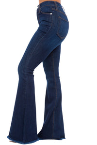 Classic Bell Bottom Jean in Dark Blue