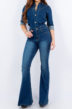 Nashville Denim Jumpsuit in Faded Blue