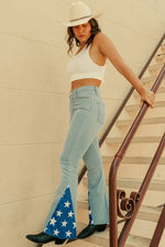 Star Bell Bottom Jean in Light Denim