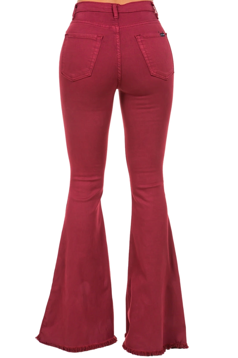 Bell Bottom Jean in Wine