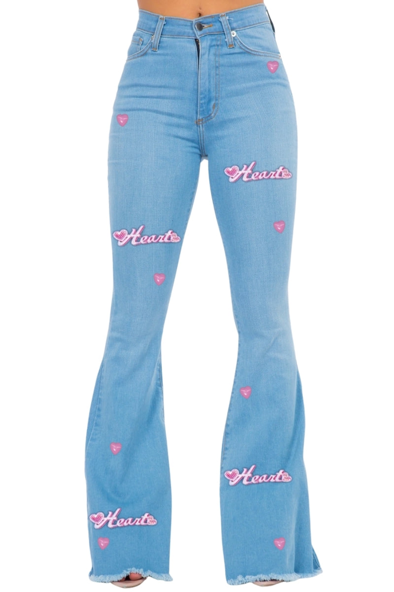 Valentine Bell Bottom Jean in Light Denim