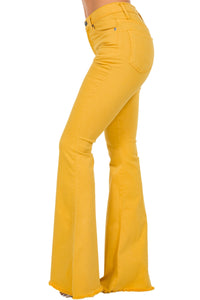 Bell Bottom Jean in Mustard