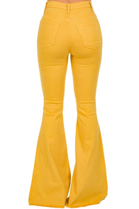 Bell Bottom Jean in Mustard