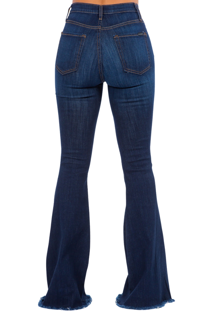 Classic Bell Bottom Jean in Dark Blue