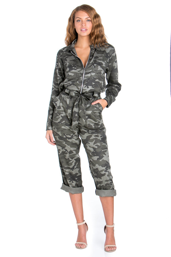 Grey Camo Jumpsuit