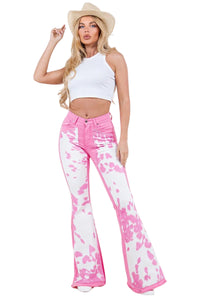 Rodeo Bell Bottom Jean In Pink