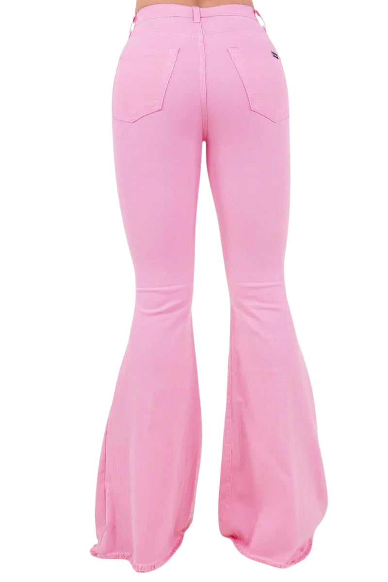 Pink Target Jean Rodeo Bell Bottom Jean In Pink – GJG DENIM