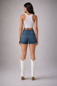 High-Waisted Denim Shorts for Women – Vintage-Inspired Fit, Made in USA