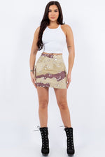 Cargo Mini Skirt in Desert Camo