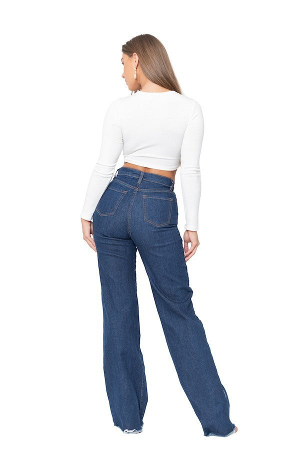 Wide Leg Jean in Dark Wash