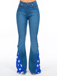 Star Bell Bottom Jean in Medium Blue