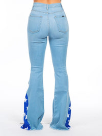 Star Bell Bottom Jean in Light Denim