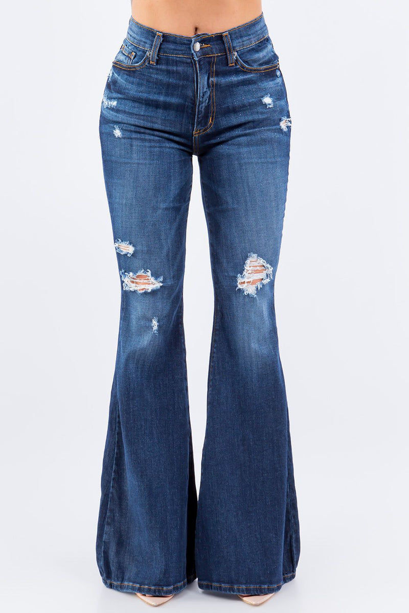 Lace Front Bell Bottom Jean