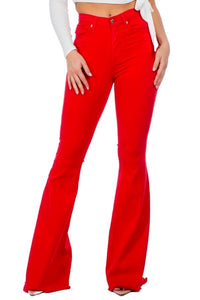 Bell Bottom Jean in Red