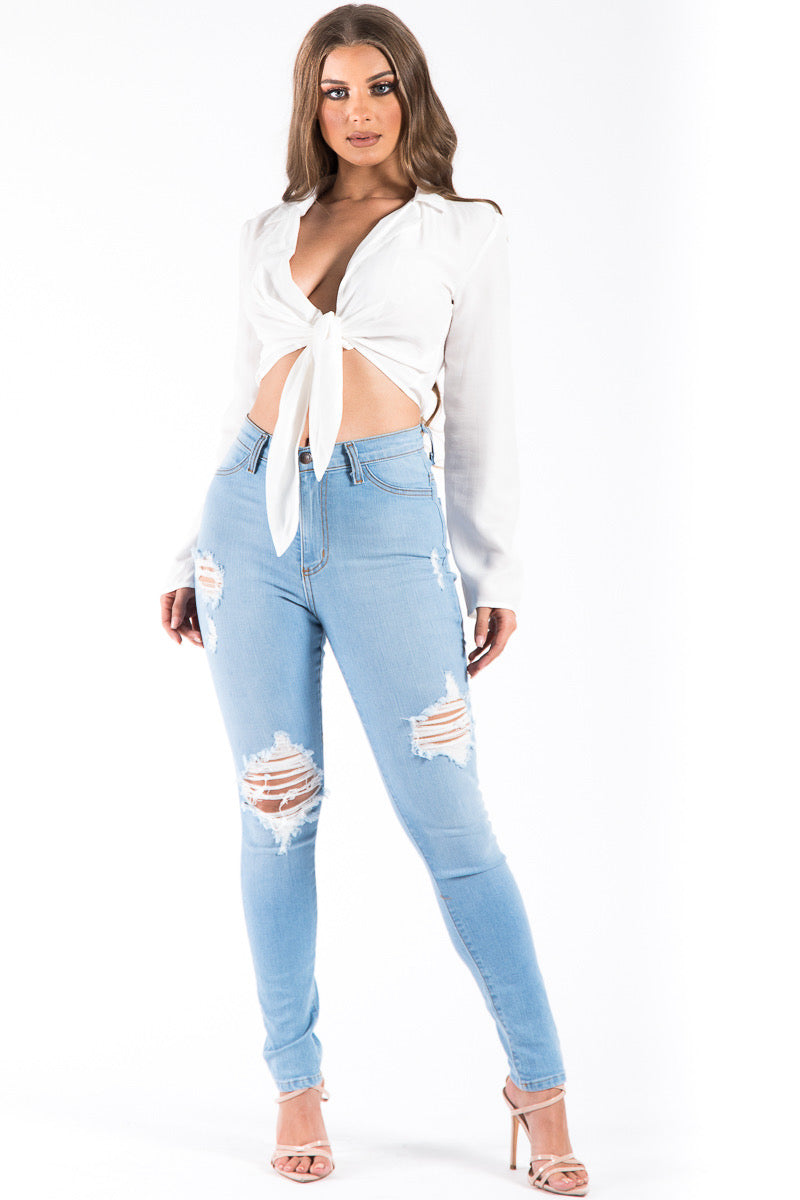 Kristen High Rise Skinny Jean in Light Blue