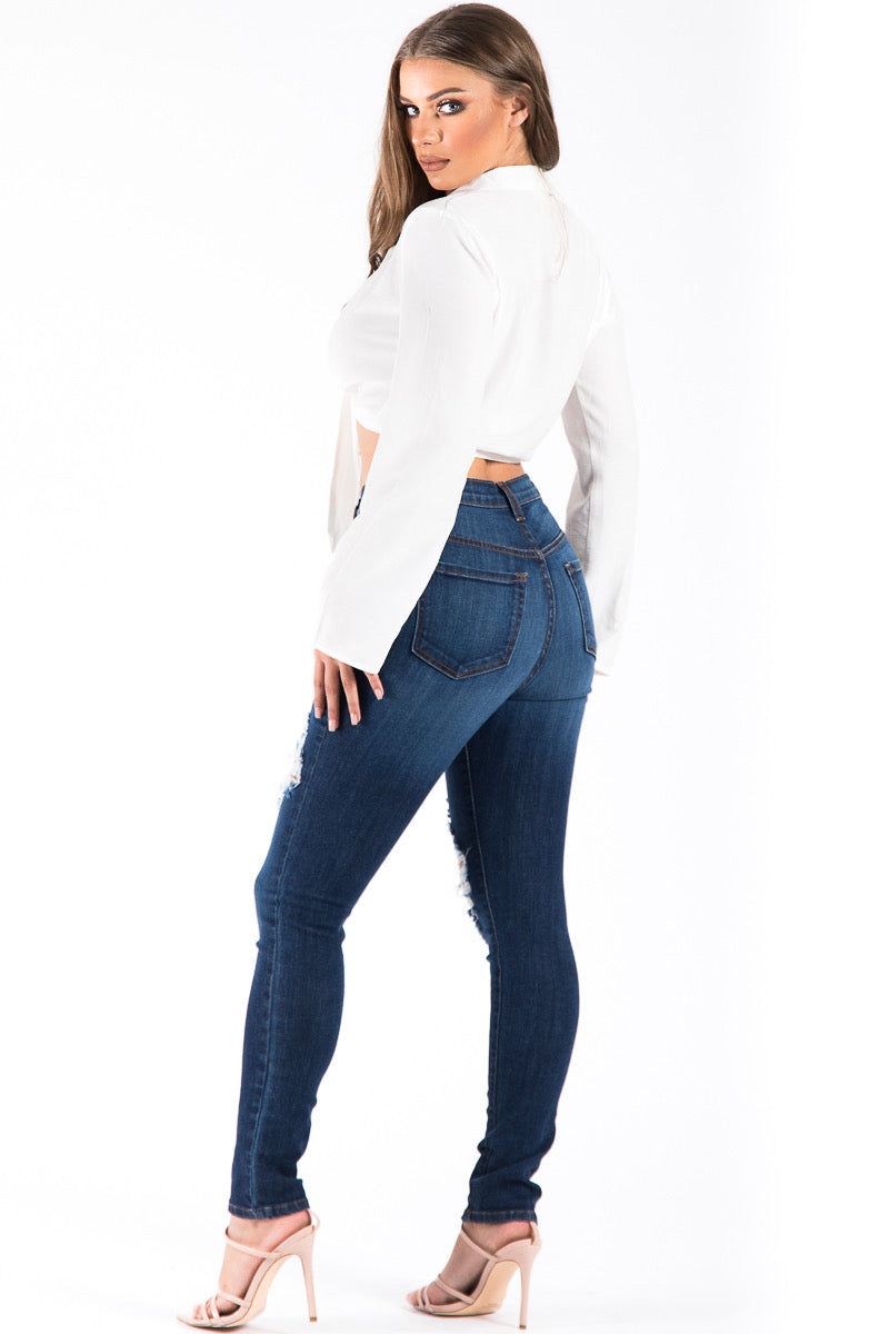 Kristen High Rise Skinny Jean in Dark Blue