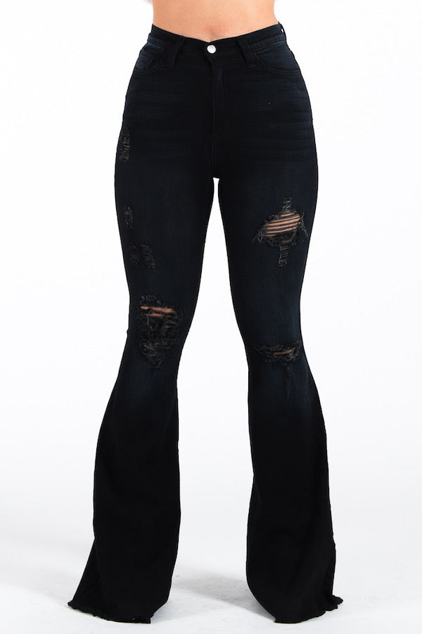 Skylar Flare Jean in Black