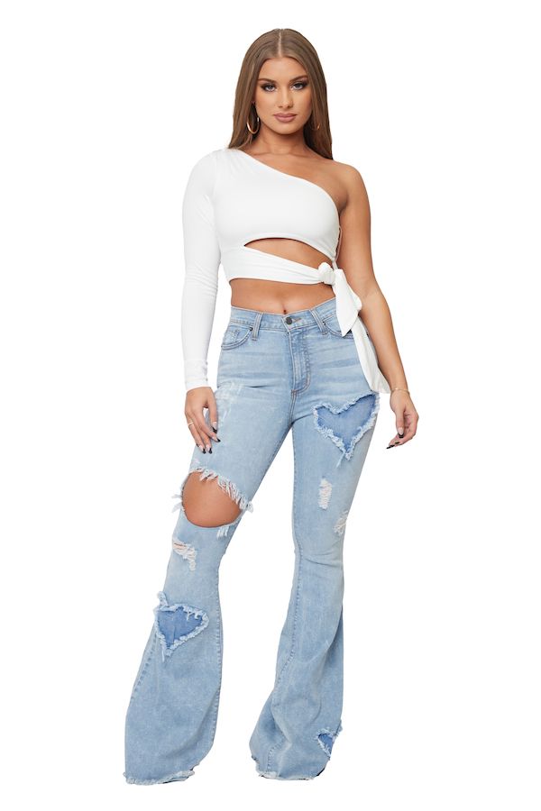 XOXO Flare Jean in Light Denim