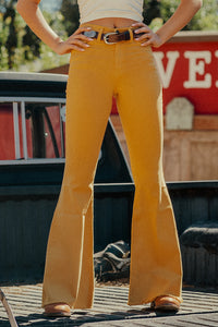 Bell Bottom Jean in Mustard