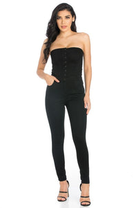 Rita Denim Jumpsuit in Black