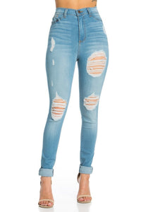 Kylie High Rise Skinny Jean in Medium Blue