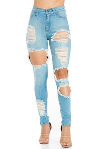 Samantha High Rise Skinny Jean in Light Blue