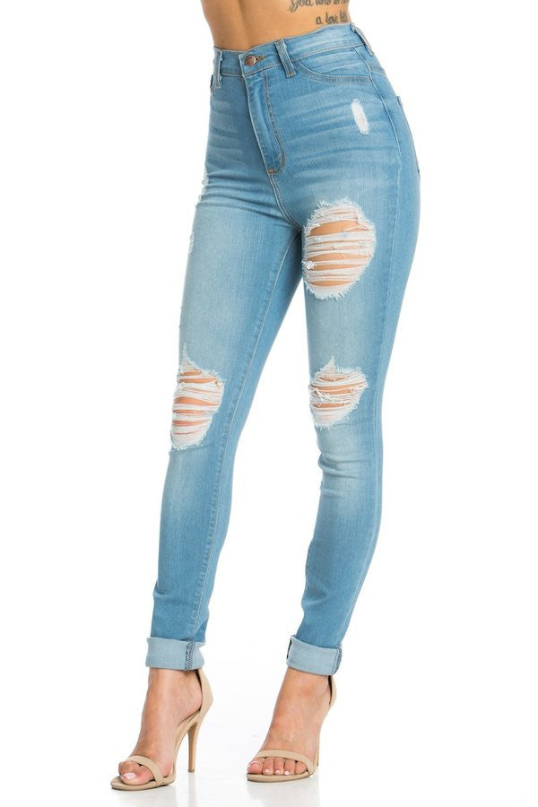 Kylie High Rise Skinny Jean in Medium Blue