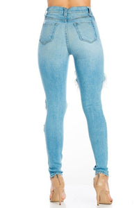 Samantha High Rise Skinny Jean in Light Blue